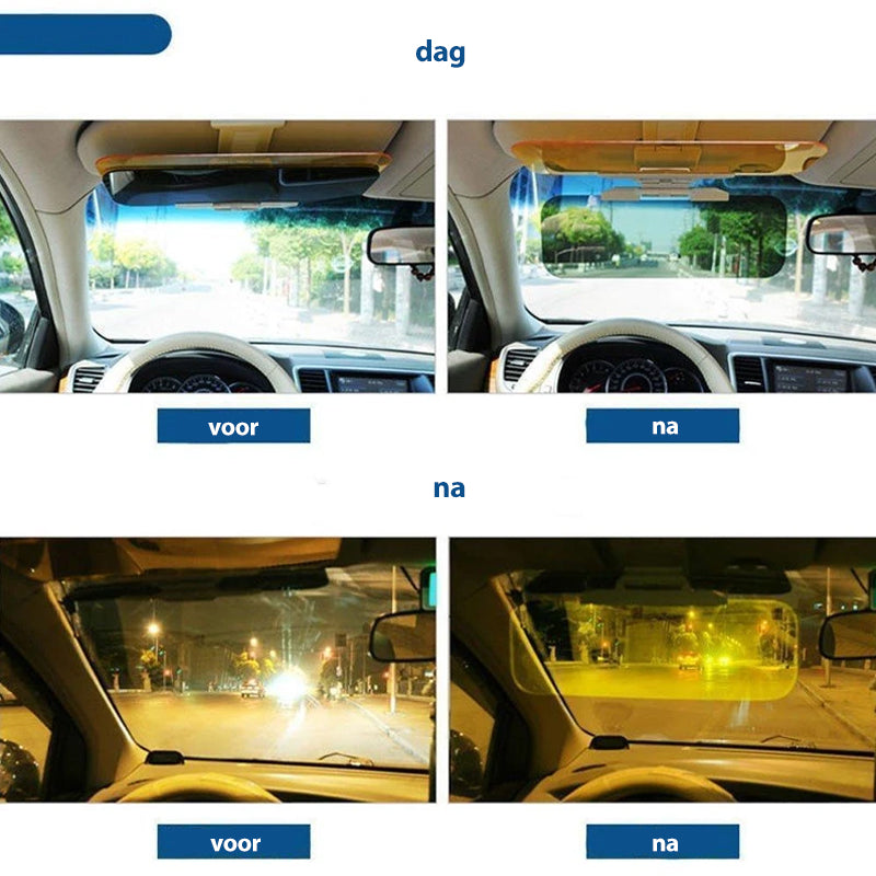 Dag en nacht ontspiegeld vizier voor autoruit