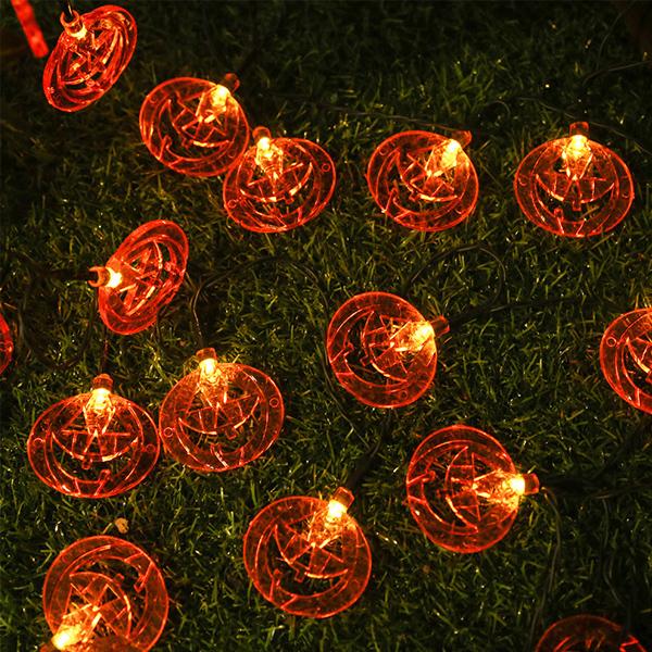 Halloween-pompoenlichtslingers met 2 verlichtingsstanden