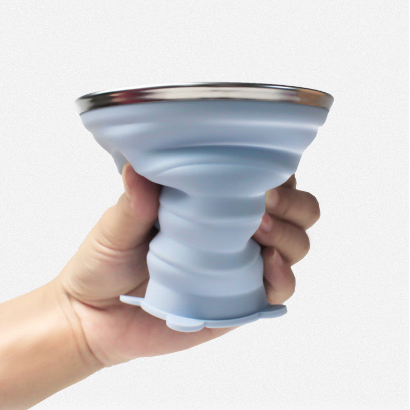 Draagbare siliconen beker voor op reis