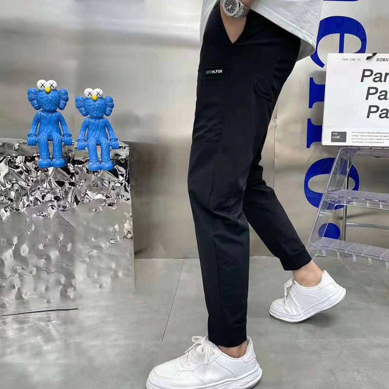 Hoge stretch skinny cargobroek met meerdere zakken voor heren