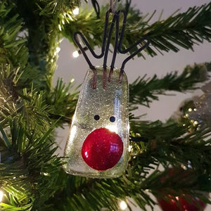 Gesmolten glazen kerstboomversiering