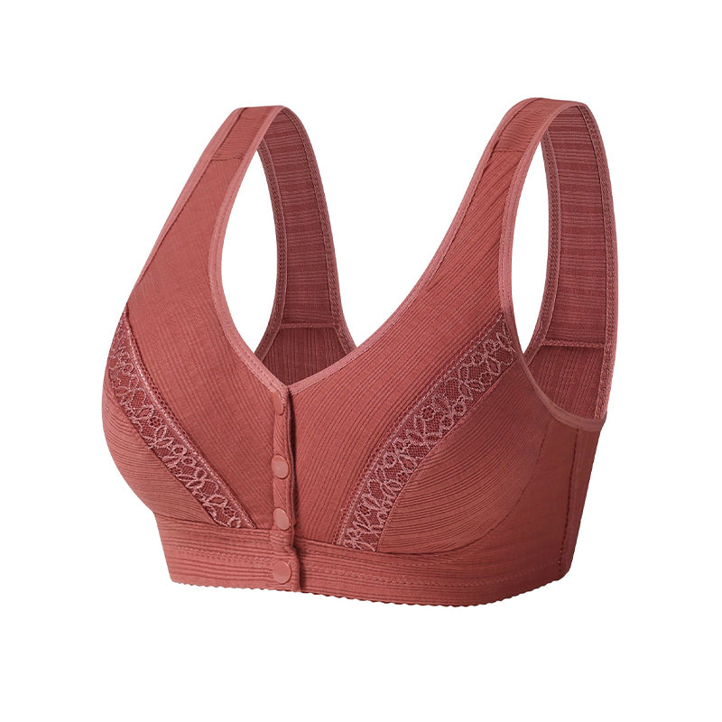 Comfortabele katoenen bh met gesp aan de voorkant