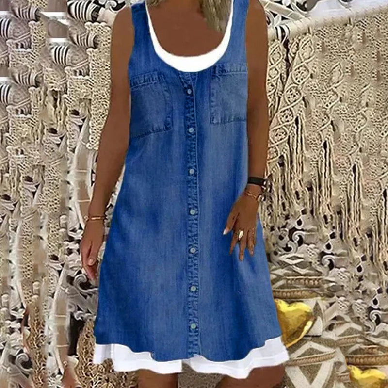 Casual tanktop-jurk met ronde hals