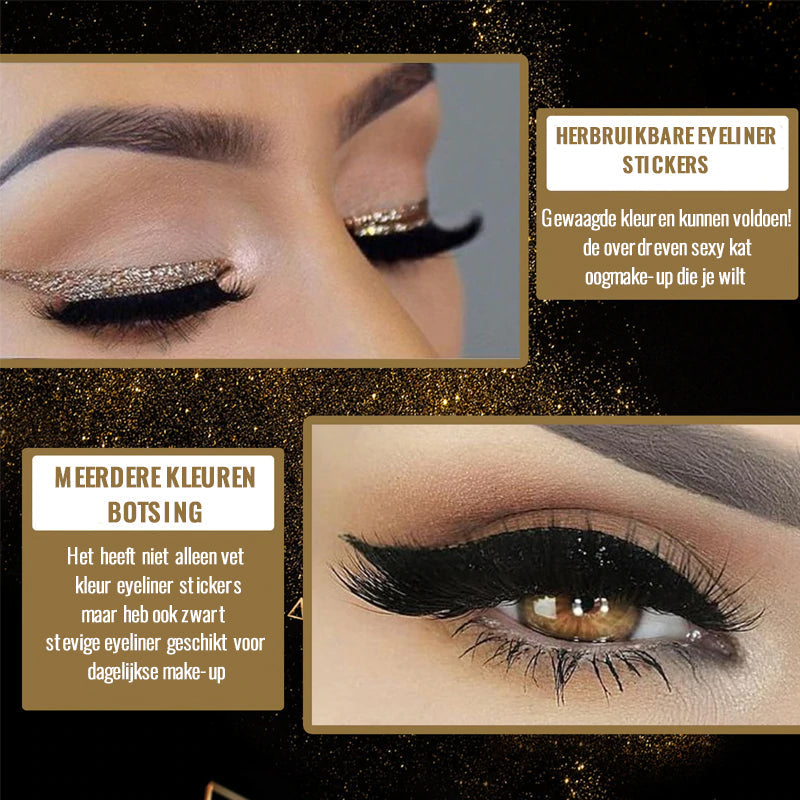 Herbruikbare eyeliner- en wimperstickers (4 paar)