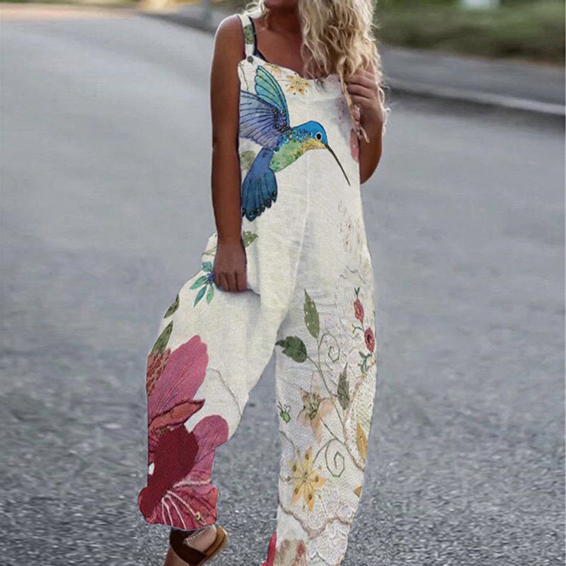 losse jumpsuit van katoen linnen