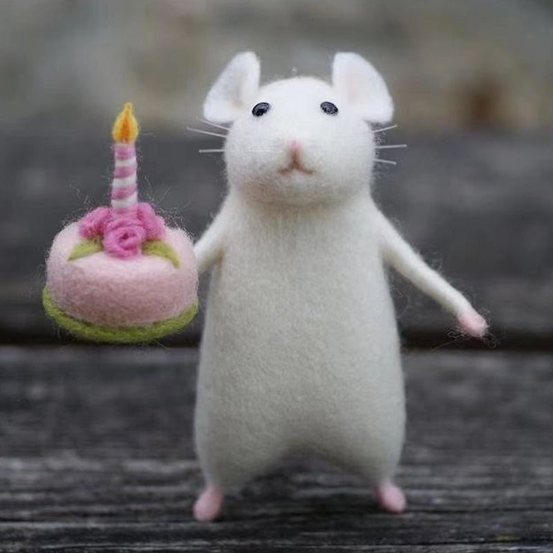 Vilten muis- en pompoenornament
