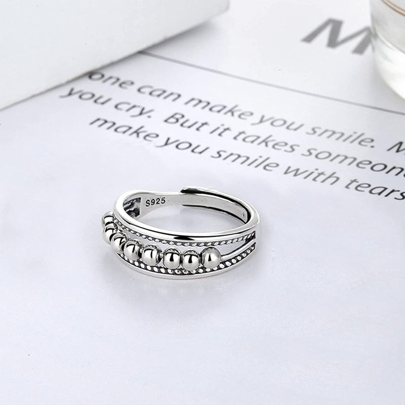 Ring met polkadot kralen