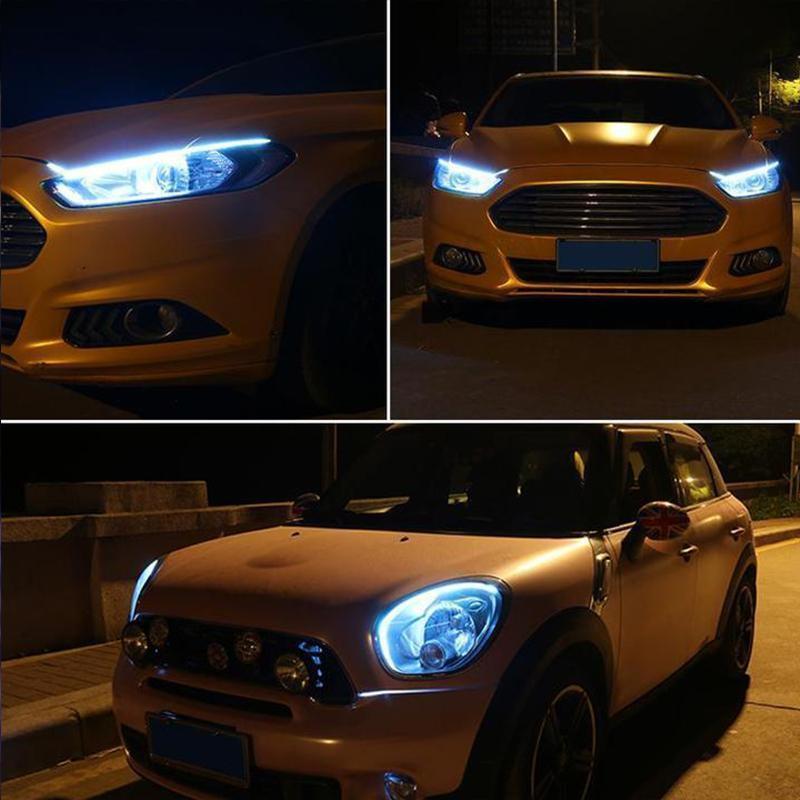 Flexibele DRL LED-nacht- en dagrijlichtstrip (geen demontage nodig)