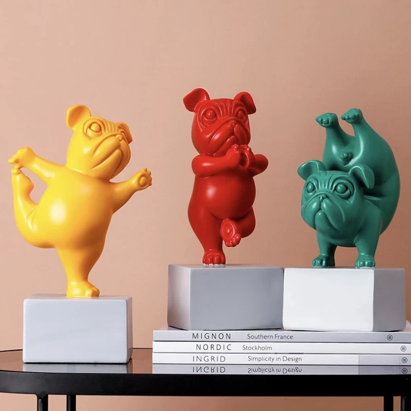 Yoga Bulldog standbeeld ornament