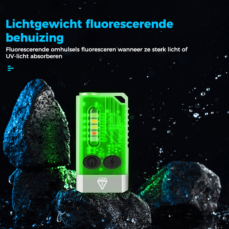 Kleine krachtige EDC-zaklamp met rood UV-blauw licht