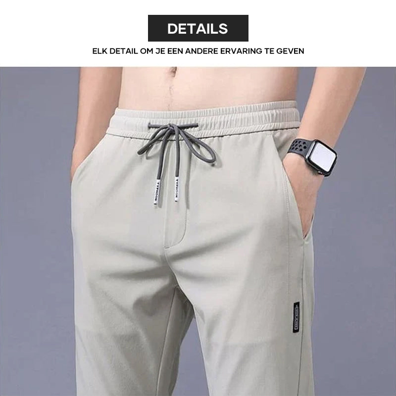 Vrijetijdsbroek van ijszijde voor heren