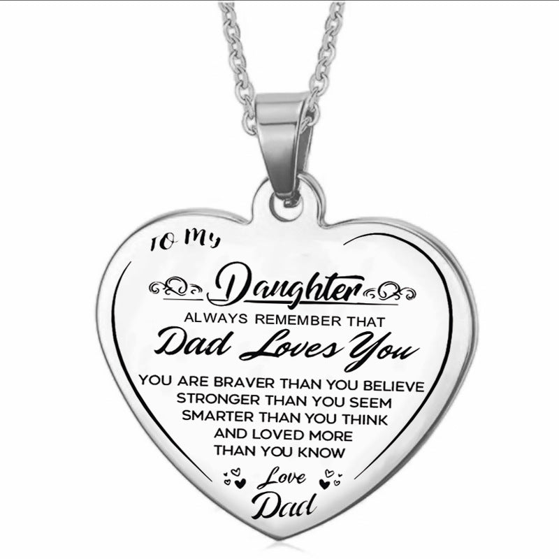 Aan mijn dochter oprechte ketting Love Mom/Dad