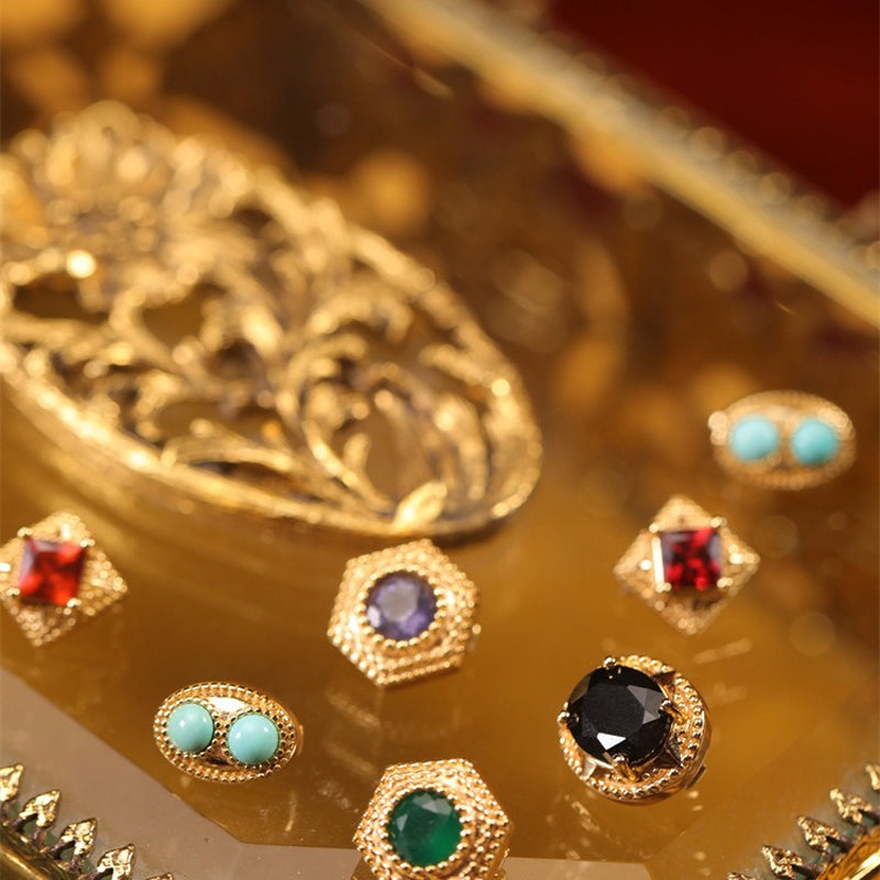 Vintage gekleurde zirkoon ketting