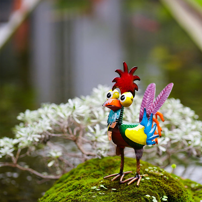 Grappig tuinhaanstandbeeld🐓