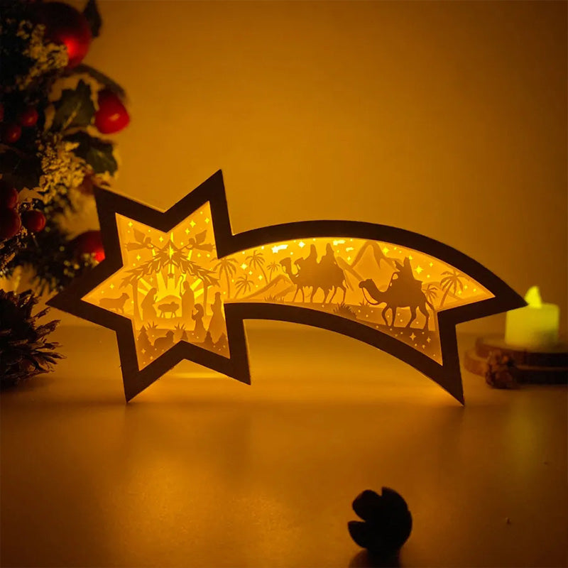 LED houten kerststerlicht