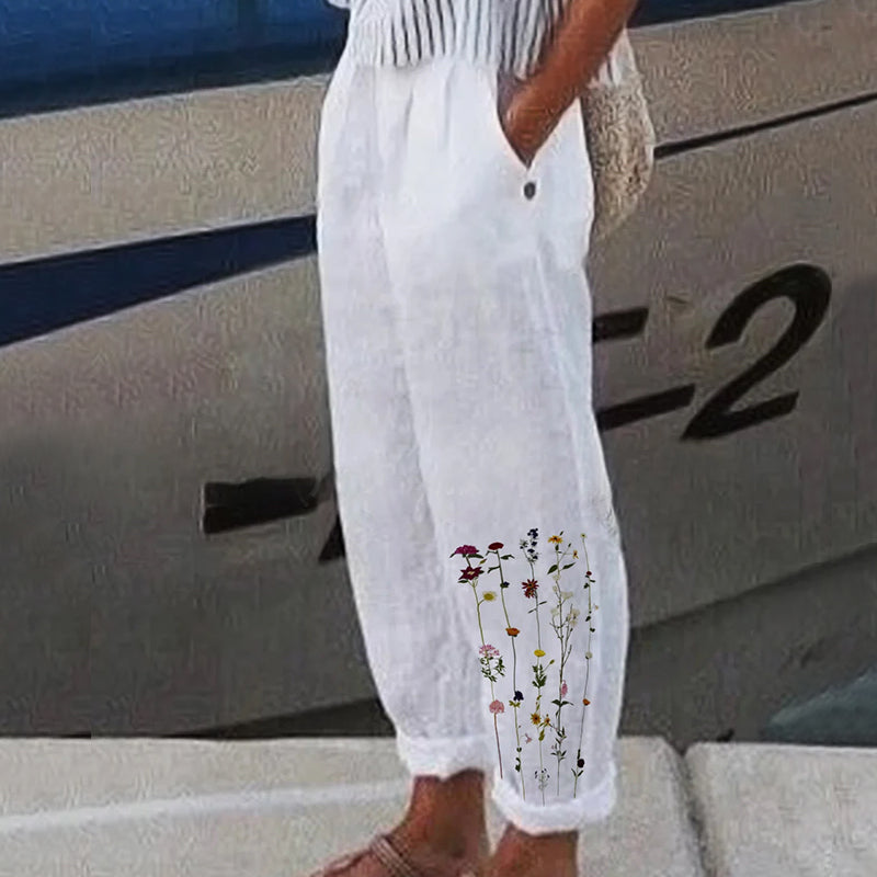 Casual broek met print voor dames