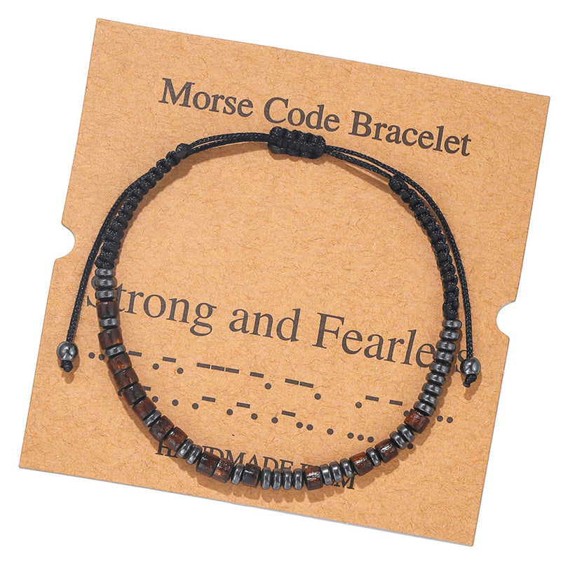 Morse code paar armband