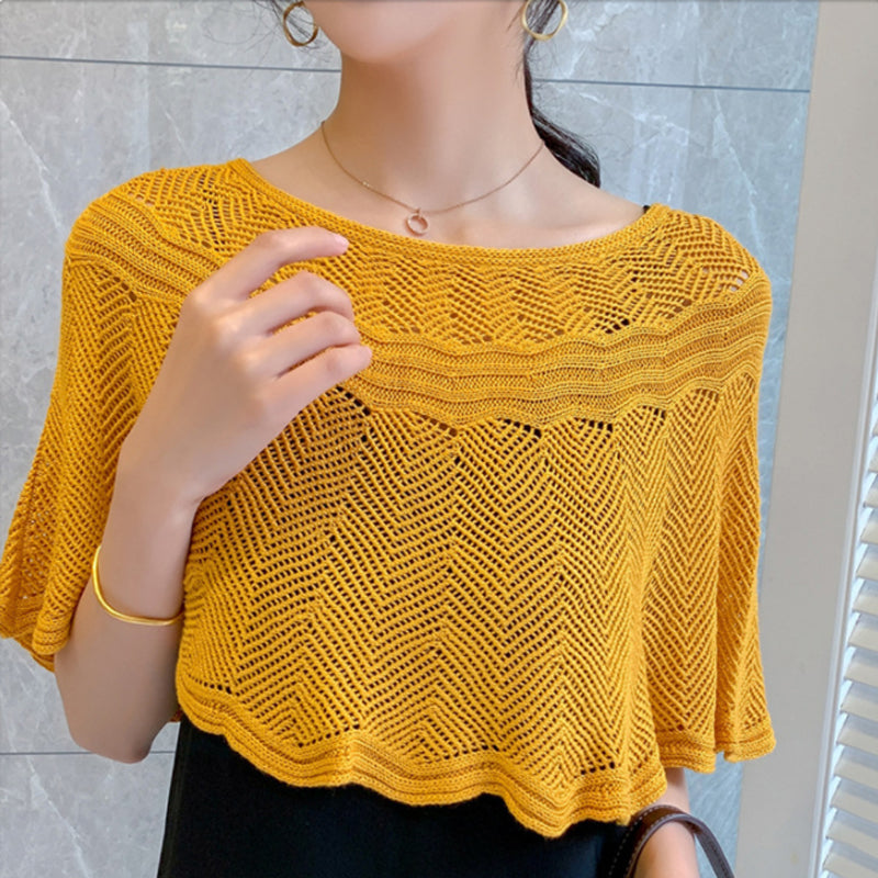 Gebreide zon werende ijszijden sjaal