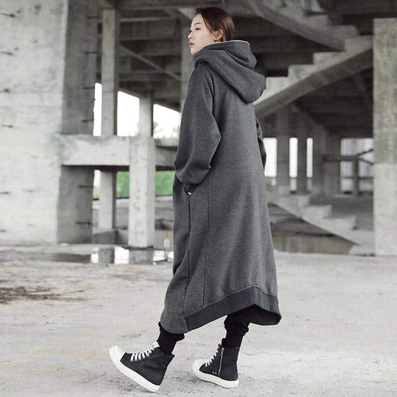 Unisex lange mouw jas met capuchon