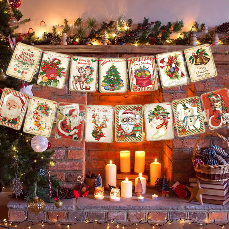 Vrolijke Kerst Open Haard Banner