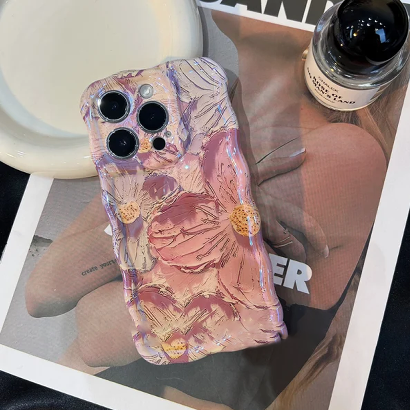 iPhone kleurrijk olieverfschilderij prachtige telefoonhoes