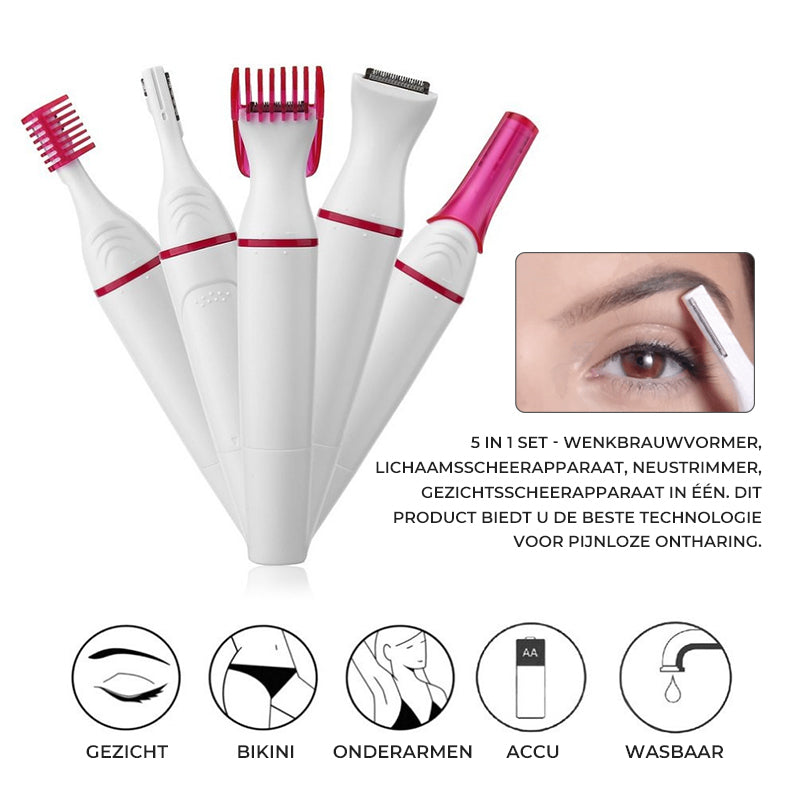 5 in 1 oplaadbare epilator