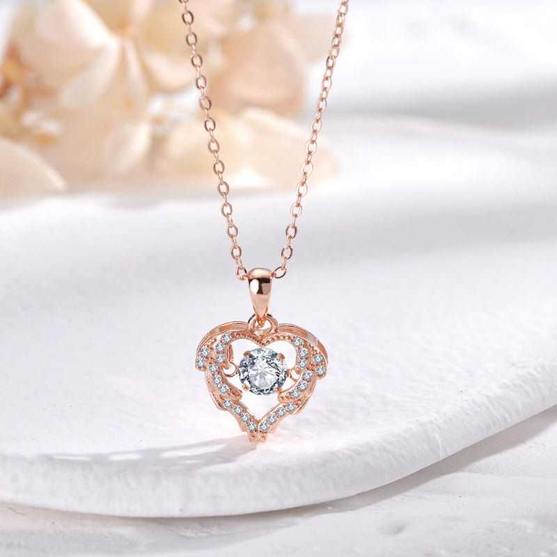 Sprankelende zirkonia hart ketting