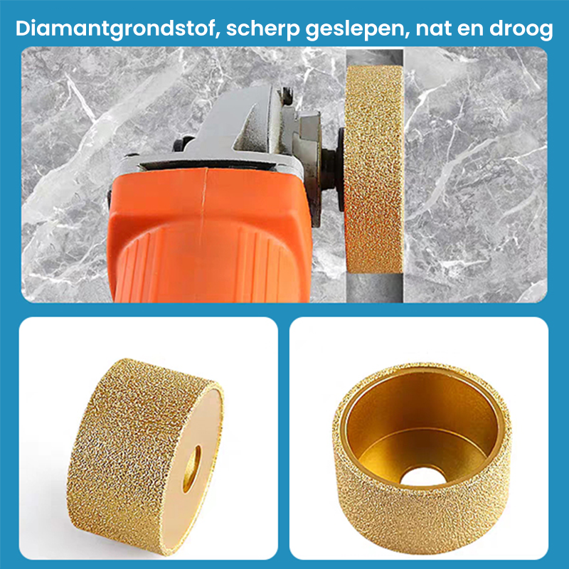 Rechte Rand Vacuüm Droog Gegroefde Diamantslijper