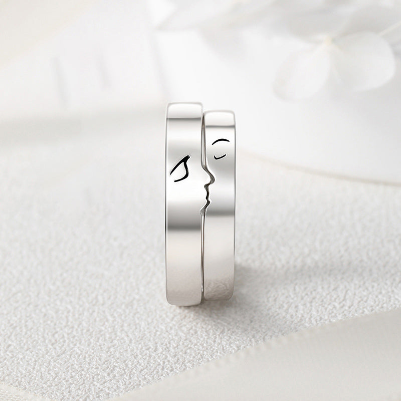 One Kiss Sterling Silver Couple Rings Valentijnsdag Cadeau gids