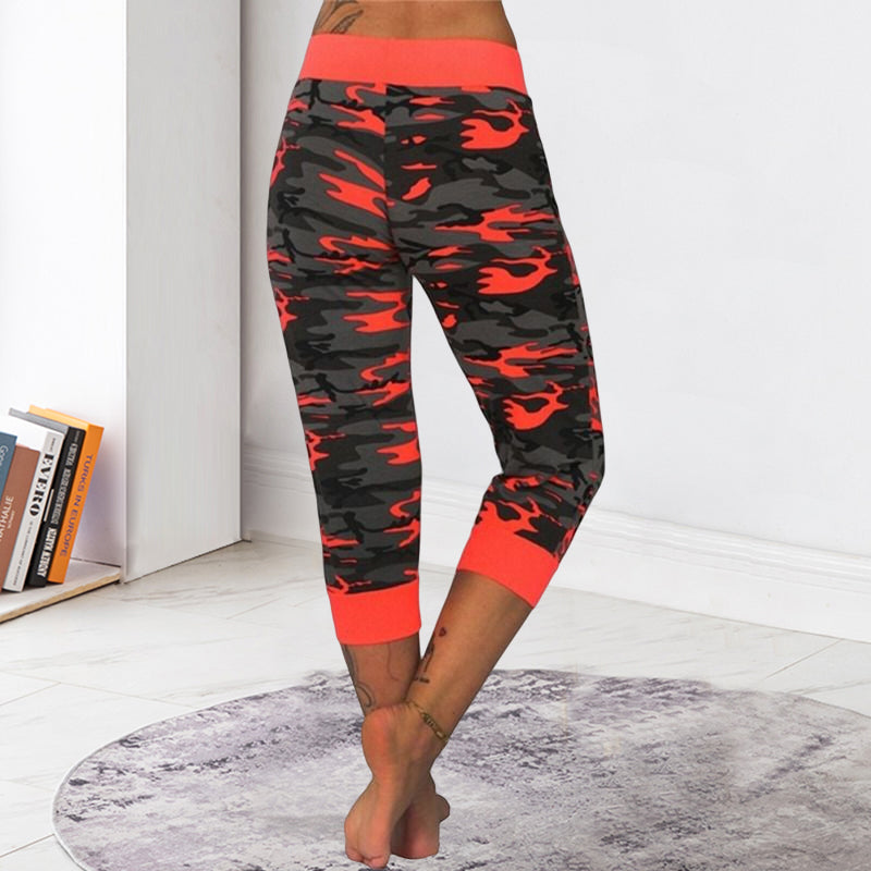 Yogabroek met camouflage print