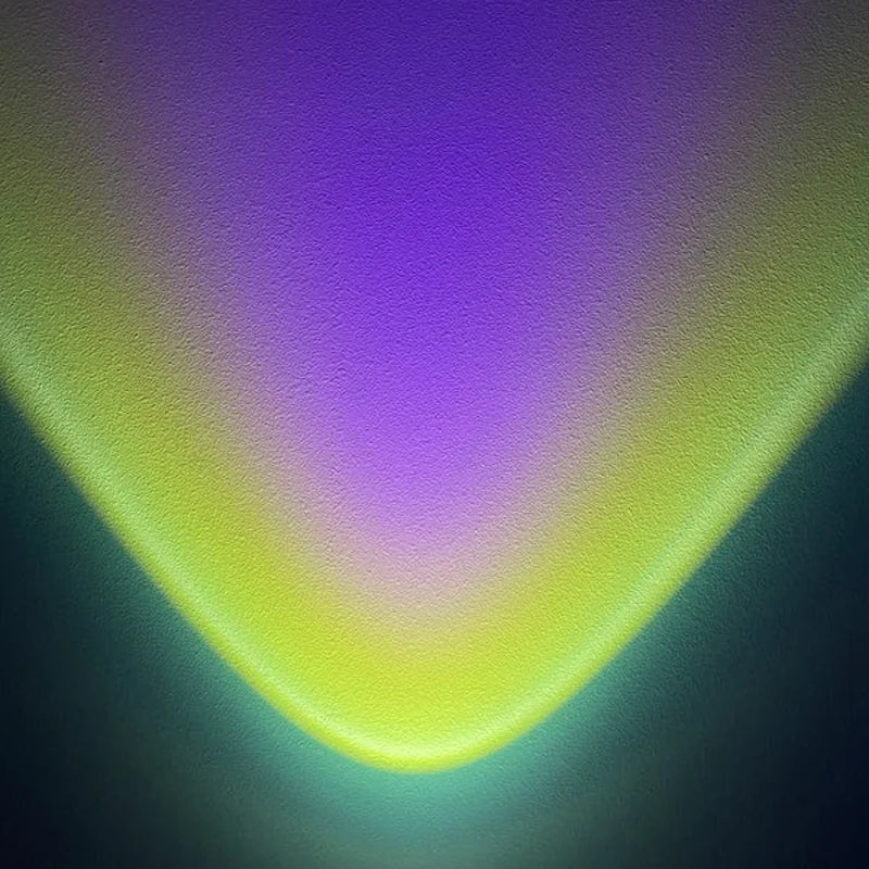 Zonsondergangprojectie onder kastlicht