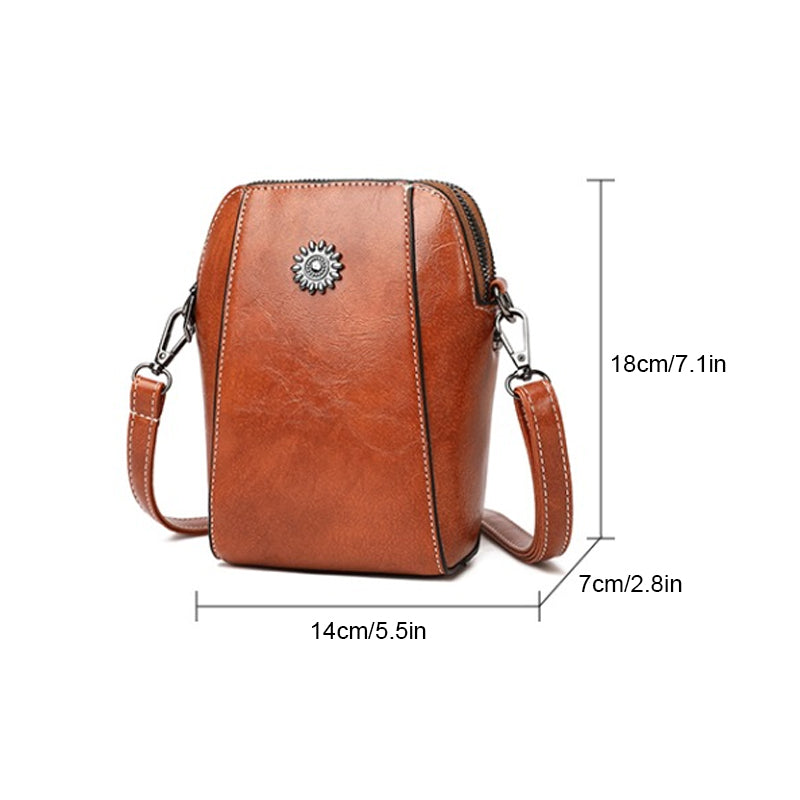 Mini-crossbodytas van zacht leer