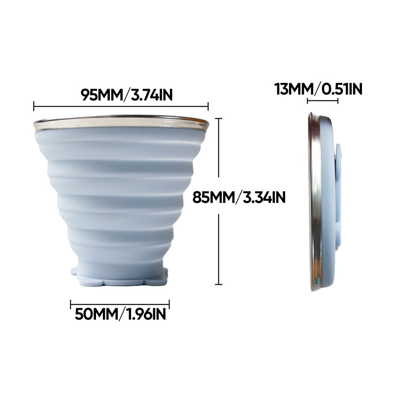 Draagbare siliconen beker voor op reis