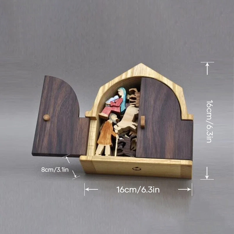 Het Kerst verhaal Unieke kerststal Houten kerststal