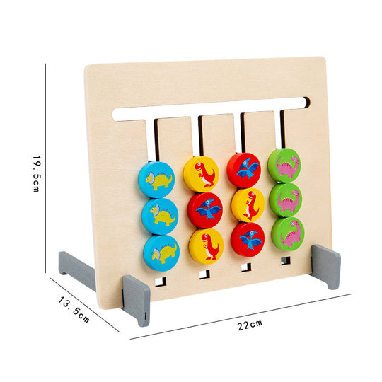 Houten 2-zijdige glijdende logische puzzel