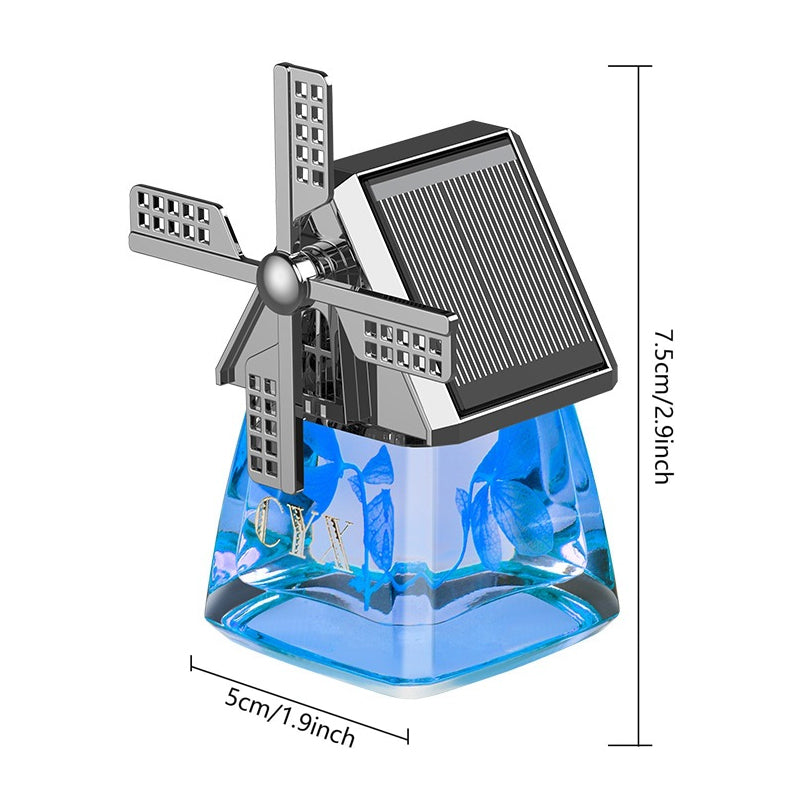 Windmill Solar Energy Rotating Aromatherapy Car Air Freshener
