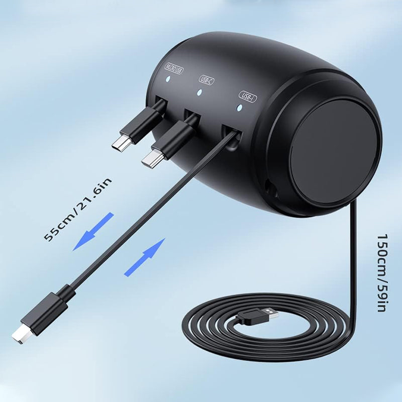 Intrekbare achterbank 3 in 1 oplader