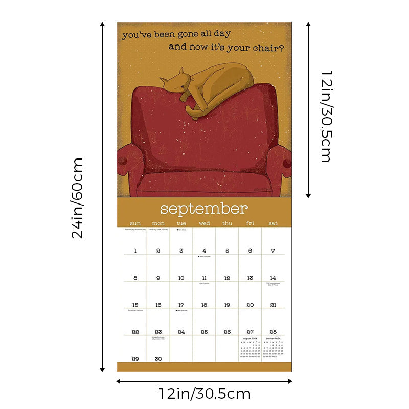 Een jaar van Snarky Cats 2024 wandkalender