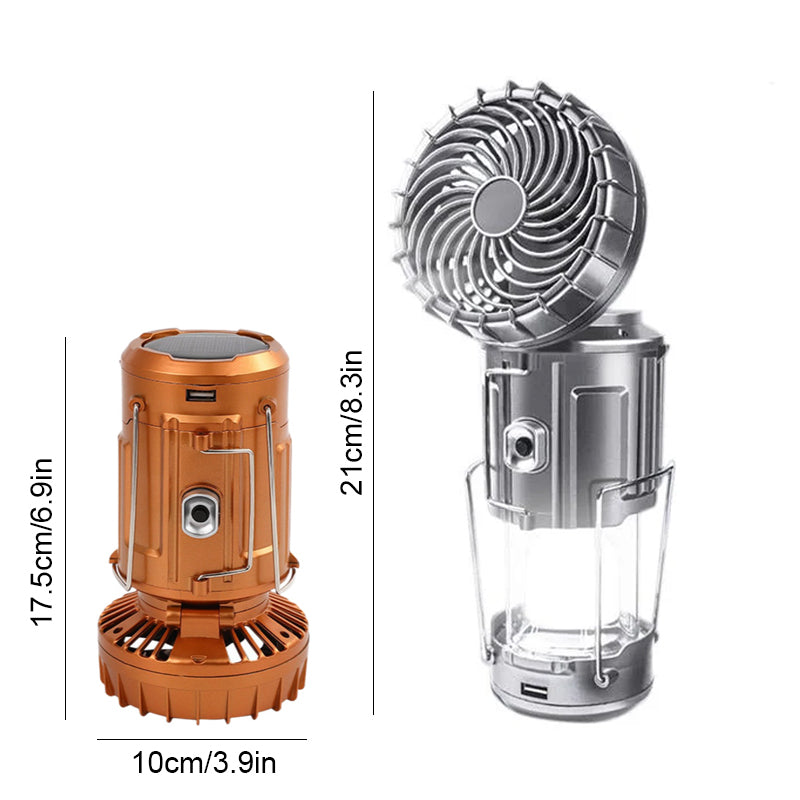 6-in-1 draagbare LED-campinglantaarn op zonne-energie