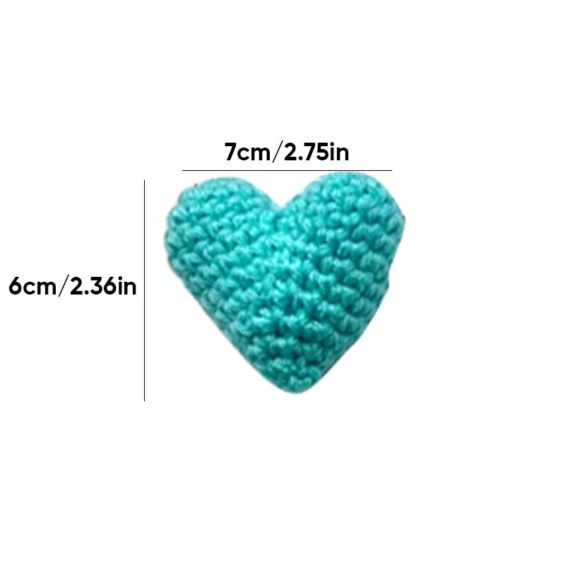 Pocket knuffel gehaakt hart klein geschenk