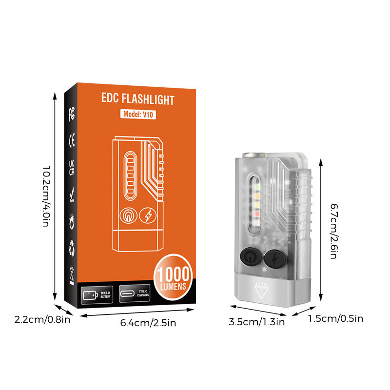 Kleine krachtige EDC-zaklamp met rood UV-blauw licht