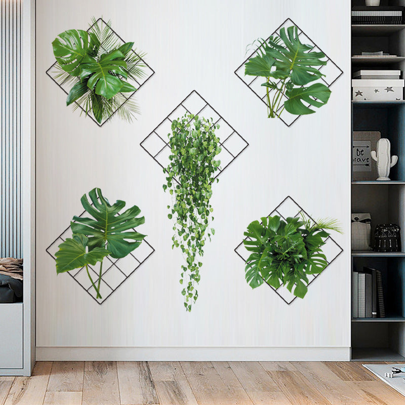 Groene plant 3D zelfklevende muursticker
