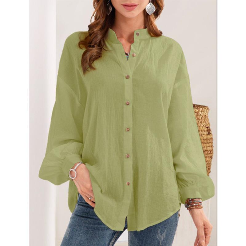 katoenen damesshirt met lange mouwen