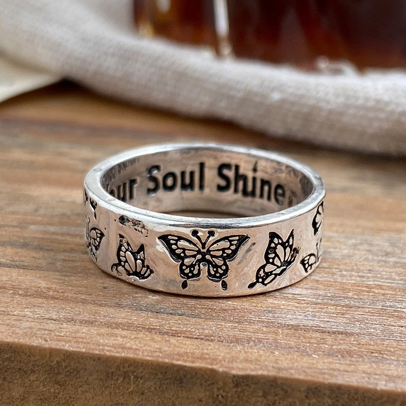 Retro vlinder ring