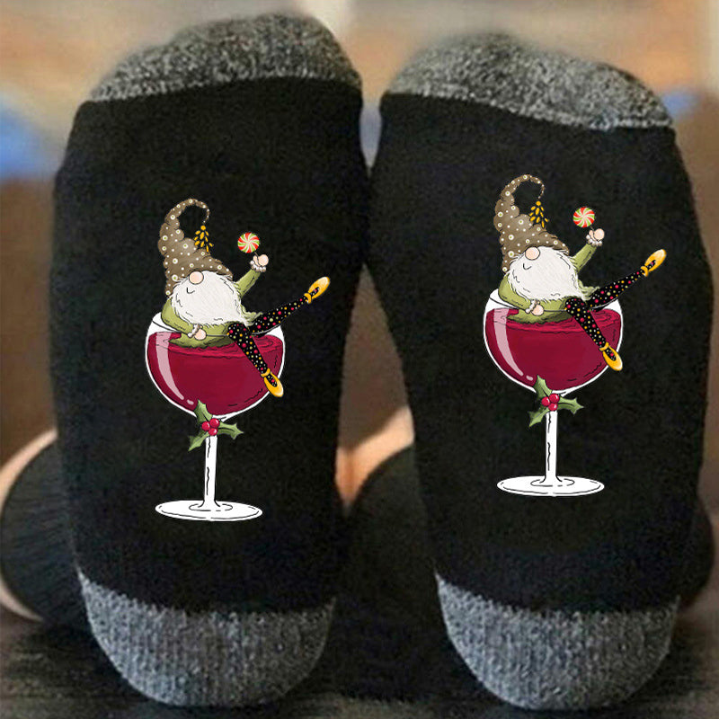 Gnome wijnglas Unisex Crew sokken