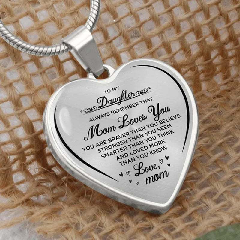 Aan mijn dochter oprechte ketting Love Mom/Dad