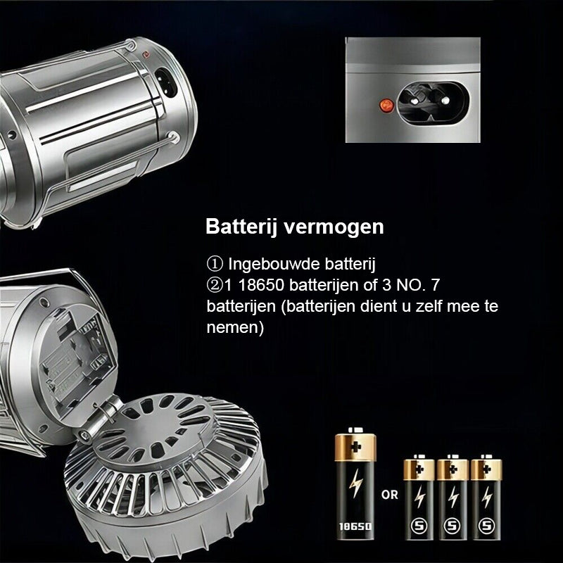 6-in-1 draagbare LED-campinglantaarn op zonne-energie