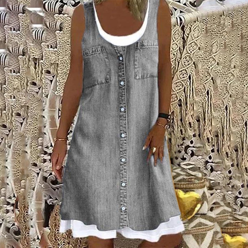 Casual tanktop-jurk met ronde hals