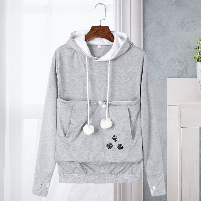 Hoodie met voorvak voor huisdieren