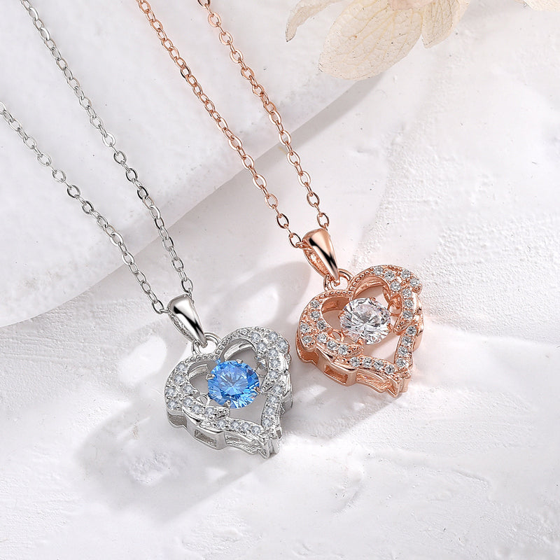 Sprankelende zirkonia hart ketting